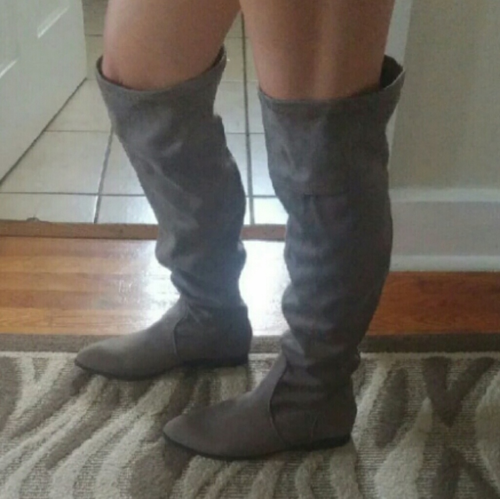 Faux Suede Knee High Boots Size 9